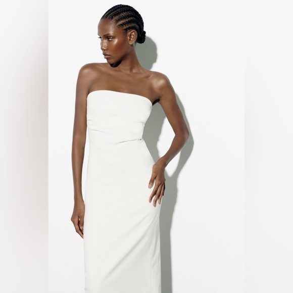 Zara White MIDI DRESS
NWT Size XXL 
Strapless midi dress - Picture 2 of 10